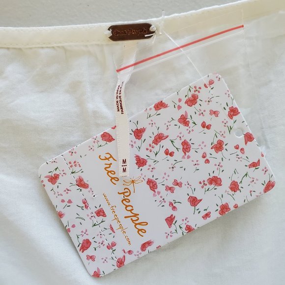 Free People Puff-Sleeve White Top Size M - Picture 7 of 10